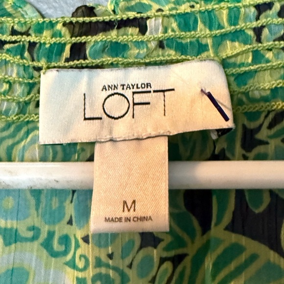 Loft Off Shoulders Paisley Printed Blouse Womens Sz M - Picture 3 of 4